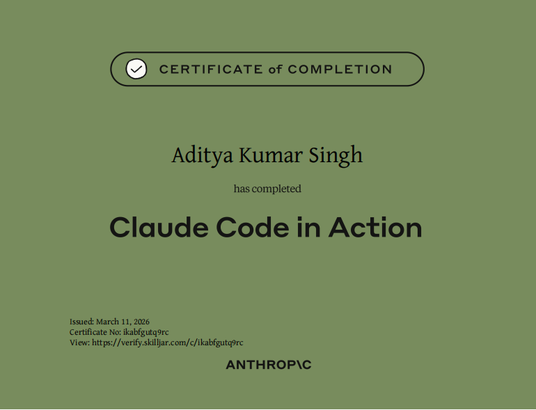Claude Code in Action Certificate